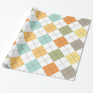 Retro Diamond Pattern Gift Wrap