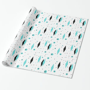 Retro Diamonds and Starbursts Wrapping Paper