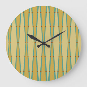 Retro Diamonds and Triangles  Large Clock