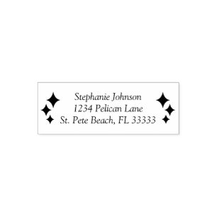 Retro Diamonds Return Address Self-inking Stamp