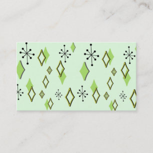 RETRO DIAMONDS & STARBURSTS: GREEN SCENE BUSINESS CARD