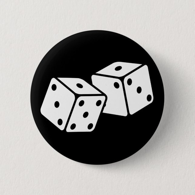 Retro Dice 6 Cm Round Badge (Front)