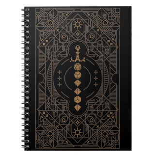 Retro Dice Sword Minimalist Tabletop RPG Notebook