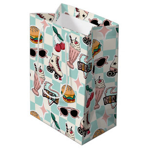 Retro Diner 1950s Pattern Medium Gift Bag