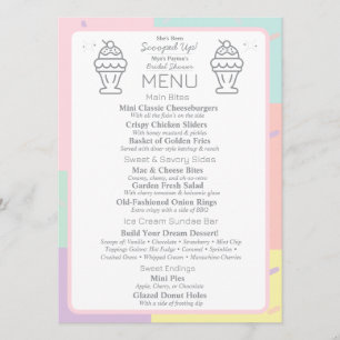 Retro Diner Bridal Shower Menu 
