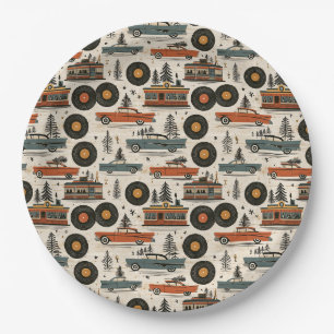 Retro Diner Christmas Buffet Style Paper Plate