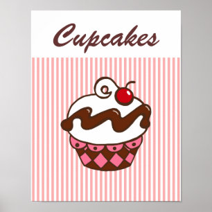 Retro Diner  Cupcake Poster