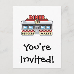 retro diner design invitation