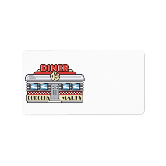 retro diner design label (Front)