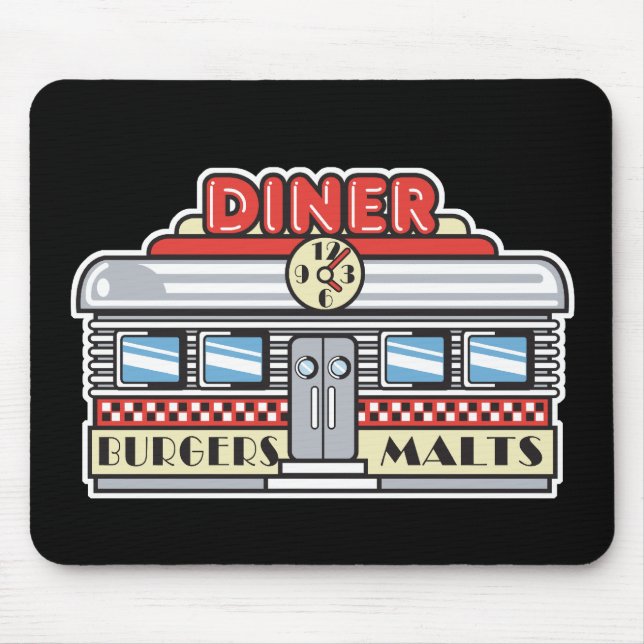 retro diner design mouse mat (Front)