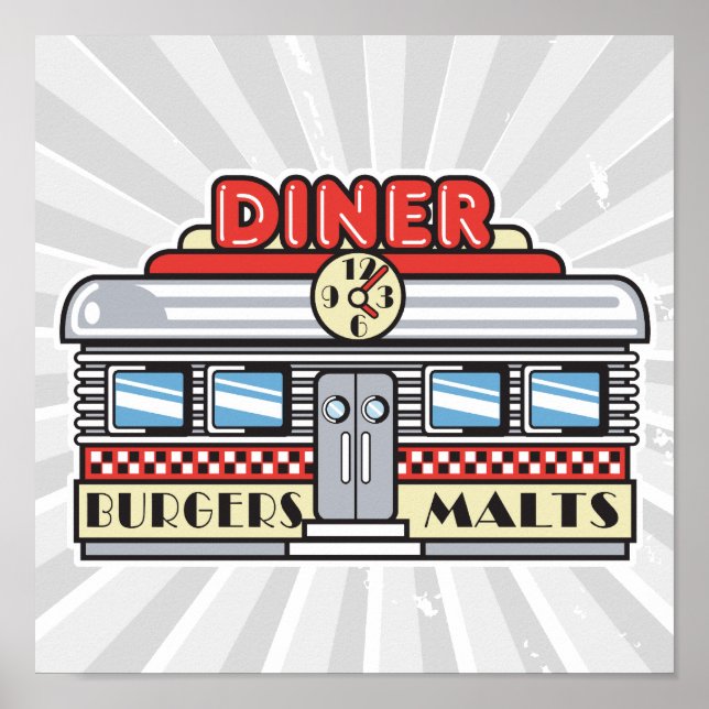 retro diner design poster (Front)