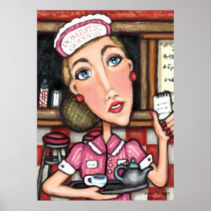 Retro Diner Diva Art Print