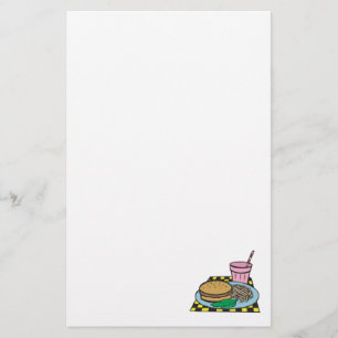 retro diner fast food meal stationery