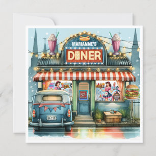 RETRO DINER FIFTIES INVITATION