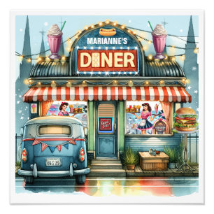 RETRO DINER FIFTIES PHOTO PRINT