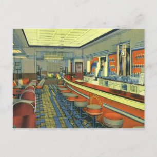 Retro Diner, Restaurant or Bar Opening Invitation Postcard