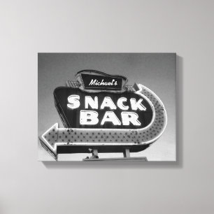 Retro Diner Sign customisable name black white