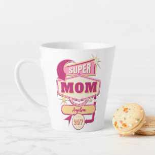 Retro Diner Sign Super Mum Latte Mug