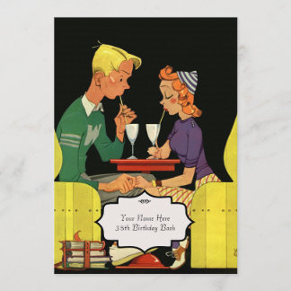 Retro Diner - Vintage Wedding Invitation