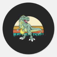 Retro Dino Dinosaur Golfer Gift T Rex Disc Golf 