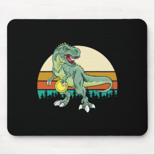 Retro Dino Dinosaur Golfer Gift T Rex Disc Golf  Mouse Mat