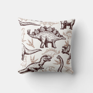 Retro Dinosaur Print Cushion
