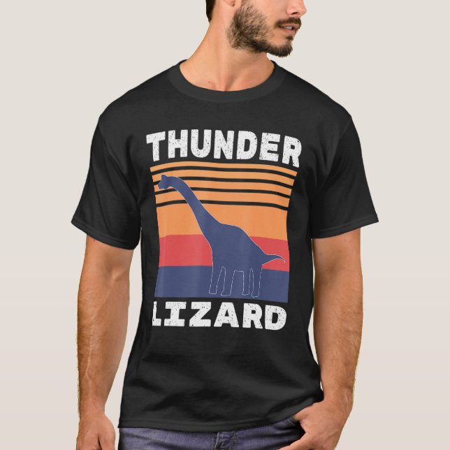 Retro Dinosaur Tee Brontosarus The Thunder Lizard  (Front)