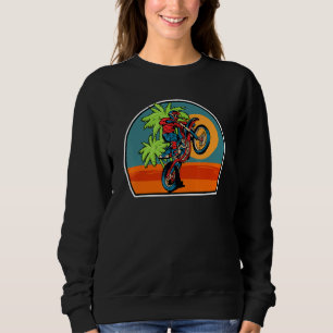 Retro Dirt Biker Wheelie Vintage Motocross Dirt B Sweatshirt