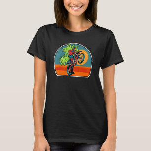 Retro Dirt Biker Wheelie  Vintage Motocross Dirt B T-Shirt