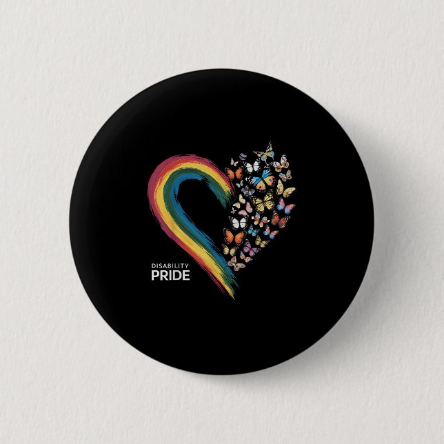 Retro Disability Pride Flag Disabled Pride Month A 6 Cm Round Badge (Front)