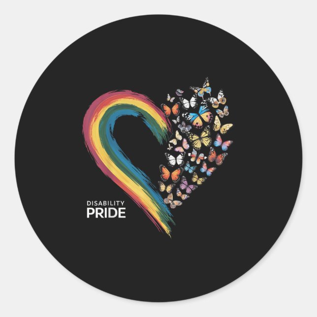 Retro Disability Pride Flag Disabled Pride Month A Classic Round Sticker (Front)