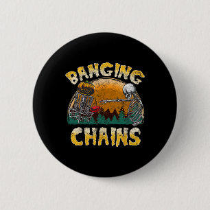 Retro Disc Golf Banging Chains Spooky Halloween Sk 6 Cm Round Badge