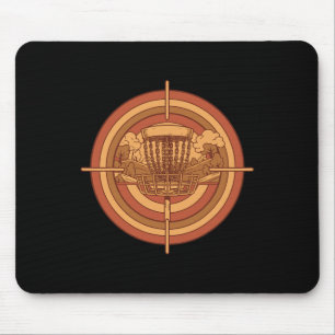 Retro Disc Golf Basket Target Flying Disc Golfing Mouse Mat
