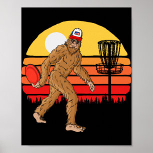 Retro Disc Golf Bigfoot Vintage Discus Sasquatch 8 Poster