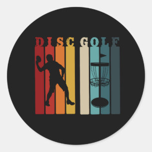 Retro Disc Golf Design Frisbee Lover Classic Round Sticker