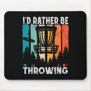 Retro Disc Golf Frolf Flying I'd Rather Be Disc Go Mouse Mat