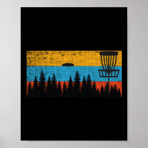 Retro Disc Golf Frolf Frisbee Vintage 70s 80s Styl Poster