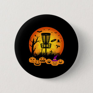 Retro Disc Golf Halloween Graveyard Scary Disc Gol 6 Cm Round Badge
