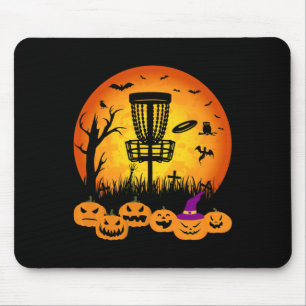 Retro Disc Golf Halloween Graveyard Scary Disc Gol Mouse Mat