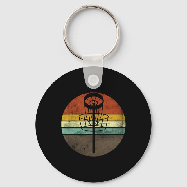 Retro Disc Golf  Key Ring (Front)