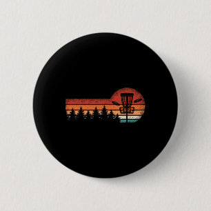 Retro Disc Golf Landscape Trees Men Women 6 Cm Round Badge