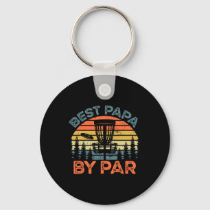 Retro Disc Golf Papa Shirt Best Papa By Par Key Ring