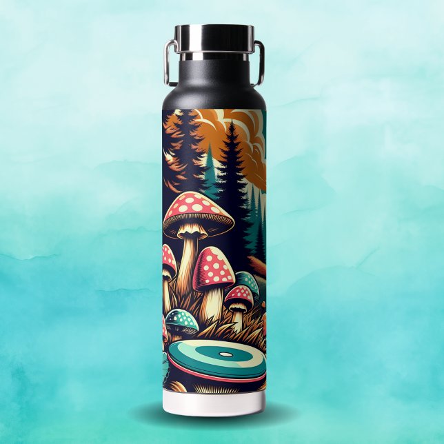 Retro Disc Golf Psychedelic Art Water Bottle (Creator Uploaded)
