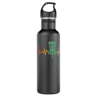 Retro DIsc Golf Shirt,  Heartbeat Disc Golf Basket 710 Ml Water Bottle