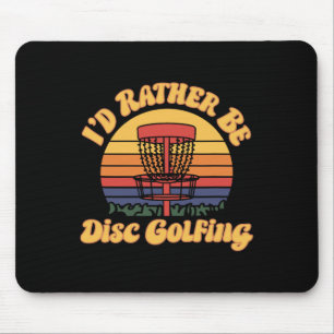 Retro Disc Golf Sket, Id Rather Be Disc Golfing _2 Mouse Mat
