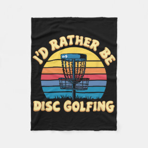 Retro Disc Golf Sket, Id Rather Be Disc Golfing  Fleece Blanket