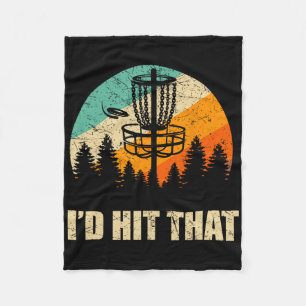 Retro Disc Golf Sports Shirt, Sunset Vintage Frisb Fleece Blanket