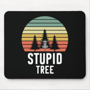 Retro Disc Golf Stupid Tree Funny Frisbee Golf Gif Mouse Mat