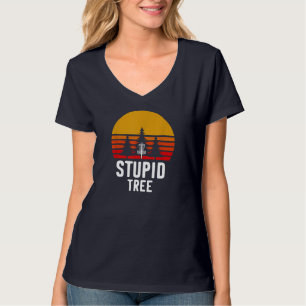 Retro Disc Golf Stupid Tree Funny Frisbee Golf Gif T-Shirt