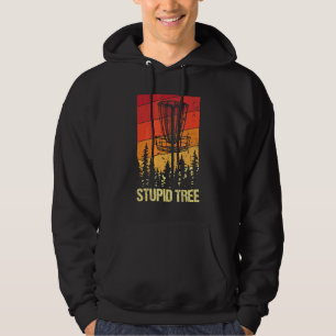 Retro Disc Golf Stupid Tree Vintage  Frisbee Golf Hoodie